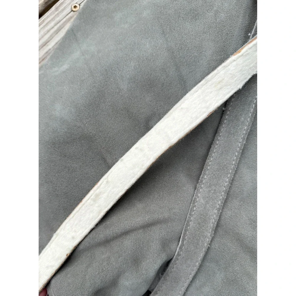 Genuine‎ Austrian Lederhosen Shorts Gray Green Embroidered Oktoberfest Size 12